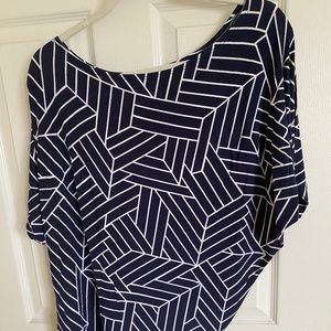 Blue/white Tart off-the-shoulder blouse